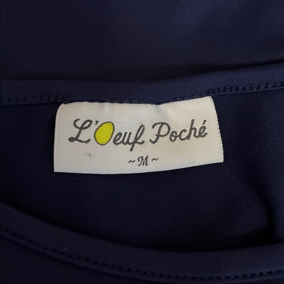 L'OEUF POCHE' Medium Navy Blue Made in USA Athletic Dress Tennis Golf Pickleball - Picture 10 of 12